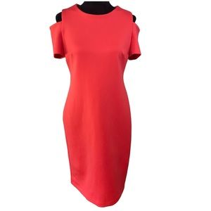Calvin Klein Cold Shoulder Sheath Pink Dress